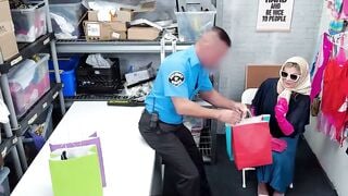 Busty Blonde Thief Sucks Security Guard Cock in Office Interrogation
