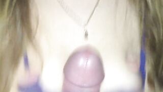 Amateur Blonde Teen Sucks Cock & Gets Cum On Tits