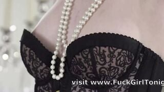 Blonde Corset Deepthroat BJ on Candlelit Dinner Table