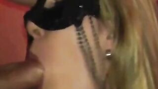 German Amateur Babe Gets Masked Cum Facial In Homemade Video