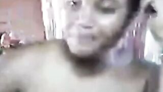 Black African Webcam Girl Shows Big Breasts In Car