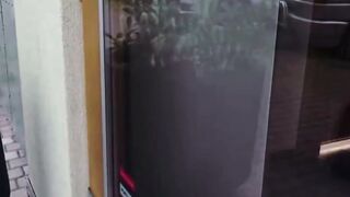 Brunette MILF in Blue Dress Sucks Cock and Gets Deepthroated on Red Bed