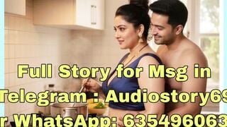Desi Maa Cooking in Tight Blue Blouse While Bare Chested Husband Hugs From Behind