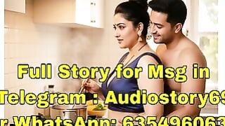 Desi Maa Cooking in Tight Blue Blouse While Bare Chested Husband Hugs From Behind