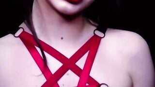 Lolita Dita Devil Horns Red Harness POV Creampie Plowed