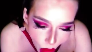 Lolita Dita Devil Horns Red Harness POV Creampie Plowed