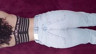Nikki Nievez Tight Ass Anal Banged In Jeans On Red Bed