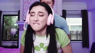 Gamer Girl Deepthroats Cock While Playing Video Games