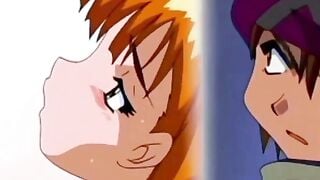 Anime Boy Stares at Pink Hair Girl in Fishnets and Eyepatch