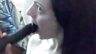 Big-Titted Russian Girl Masturbates with Dildo on Webcam