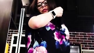 Glasses Girl Sucks Cock on Glass Table in Amateur Apartment Sex