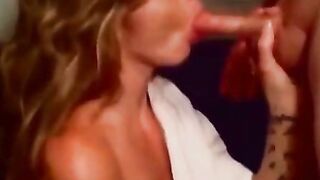 Amateur Sue Deepthroats Cock and Fucks at Home
