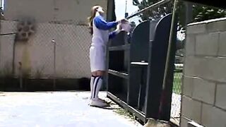 April loves baseball games and fingered