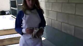 April loves baseball games and fingered