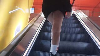 Turned On intense teenie Showing booty inside Shopping Centre Outdoor