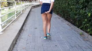 Freaky 18 yo does not resist and starts masturbation inside park