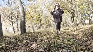 BBW Bombshell old having fun inside the forest Bombshell bondage