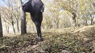 BBW Bombshell old having fun inside the forest Bombshell bondage