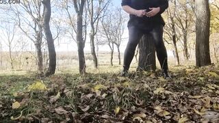 BBW Bombshell old having fun inside the forest Bombshell bondage