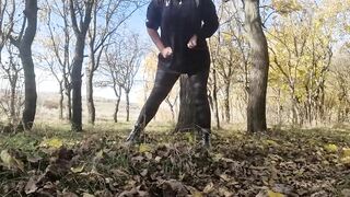 BBW Bombshell old having fun inside the forest Bombshell bondage