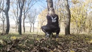 BBW Bombshell old having fun inside the forest Bombshell bondage
