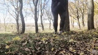 BBW Bombshell old having fun inside the forest Bombshell bondage