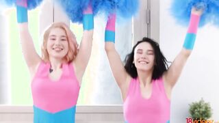 18videoz - College cheerleaders Sara Rich, Milana 3some