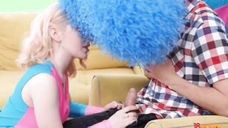 18videoz - College cheerleaders Sara Rich, Milana 3some