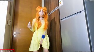 Evangelion Cosplay, Asuka Langley deflowers Shinji for the hand job he made of her - 3D Animated - TRAILER