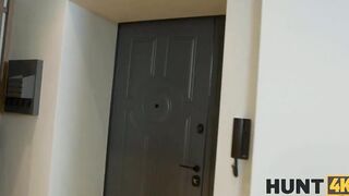 HUNT4K. For money lucky dude manages to fucked blonde inside front of her bf