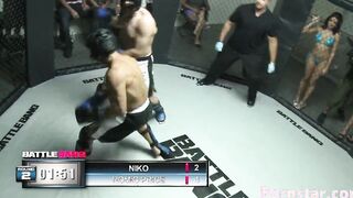 Blonde Hottie Sophie Dee Smother's Boxing Loser With Her Huge Jugs