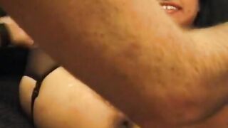 Slutty Girl inside mesh gets booty finger fuck and plowed on couch