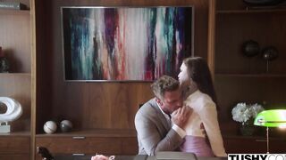 TUSHY Anal-dig Lily shows off her skillz inside an interview