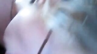 Nerdy Blonde MILF Sucks Big Cock POV