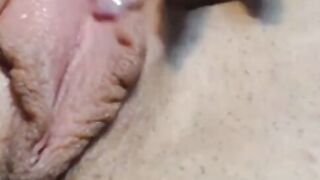 Brunette Webcam Close Up: Hairy Pussy & Ass Fingering