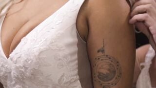 Lesbian couple having 3some with priest before the wedding