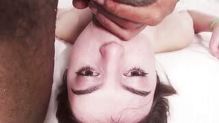 Julia James Extreme Deepthroat Sucks Massive Dark Cock In Bed