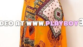 Chloe Rose Stripteases in White Top & Patterned Pants