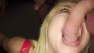 Sarah Vandella Deepthroats Huge BBC Cock in Gangbang