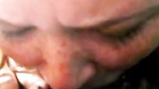 Freckled Redhead Amateur Sucks Cock Deepthroat