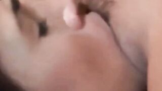 Amateur Lesbian Facesitting & Pussy Licking on Bed