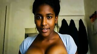 Black Webcam Girl Spits On Her Jumbo Jugs For You