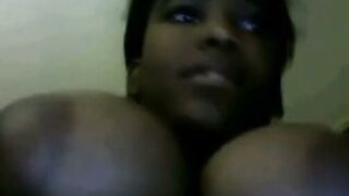 Black Webcam Girl Spits On Her Jumbo Jugs For You