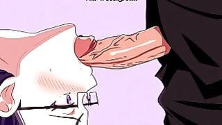 Glasses Teacher Deepthroats Student's Huge Cock in Classroom