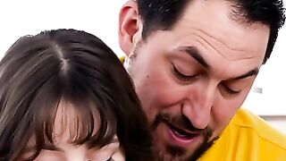 Claudia Adams Deepthroats Richard's Dick While Playing Violin