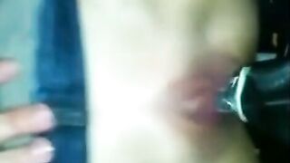 Amateur French Girl Fucks Herself With Vibrator In Car