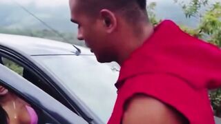 Mariana BBW Pays Mechanic With Tight Pussy On Outdoor Road