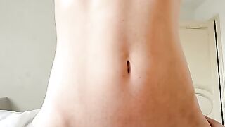 Dark Haired 18 Year Old Teen Sucks Cock and Gets Plowed on Bed