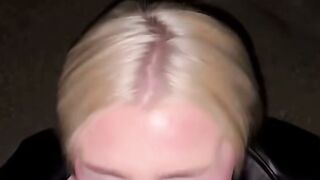 Blonde Teen Deepthroats Big Dick In Leather Jacket POV