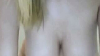 Amateur Blonde Webcam Tease: Big Tits & Clit Rubbing